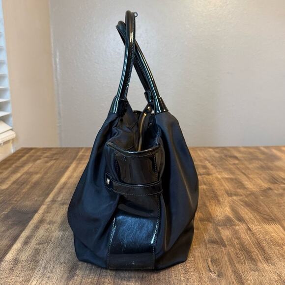 Kate Spade Bridgette Stevie Nylon Zippered Shoulder Bag Handbag Black Polka Dots - Picture 3 of 15